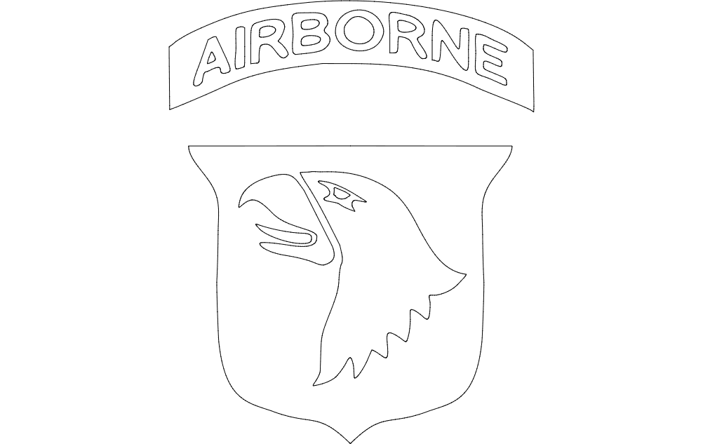 101st Airborne Division Eagle Logo DXF Vector File