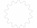 14-Tooth Gear Vector DXF File for CNC Laser Cutting