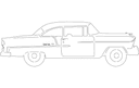 1955 Chevy Bel Air Classic Car Vector DXF File
