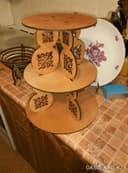 3-Tier Laser Cut Cake Stand Vector File