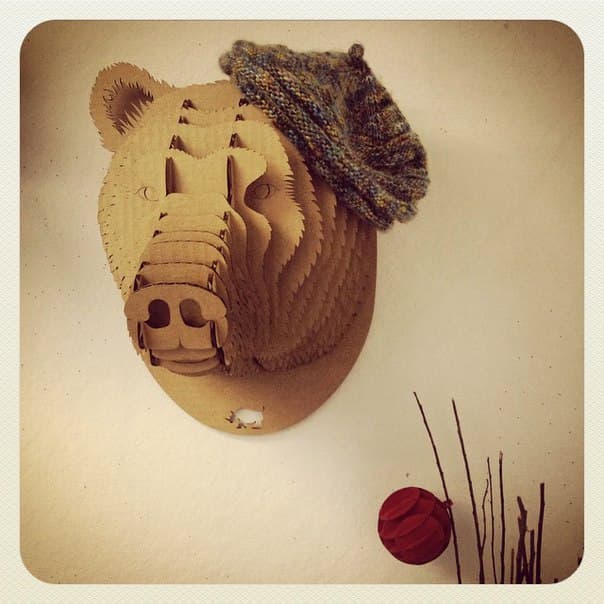 3D Bear Head Wall Trophy Laser Cut Vector Plan DXF
