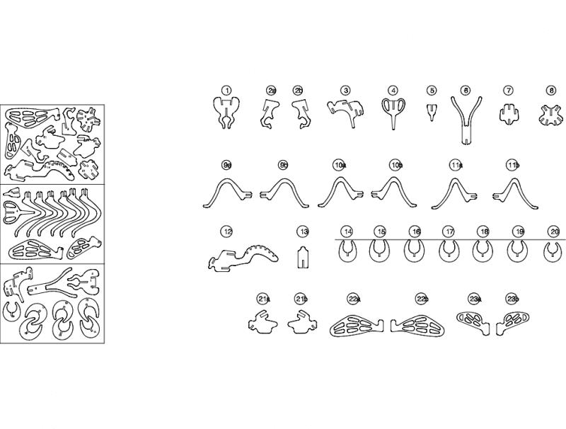 3D Bee Puzzle Laser Cut Vector File (DXF)