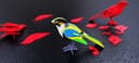 3D Bird Puzzle Vector Model for Laser Cutting
