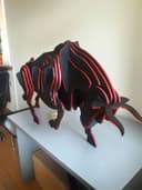 3D Bull Sculpture Laser Cut File - Vector Puzzle Plan