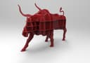 3D Bull Shape Storage Shelf Laser Cut Vector File