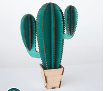 3D Cactus Plant DIY Laser Cut Vector File