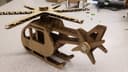 3D Cardboard Helicopter Model Laser Cut Vector Plan