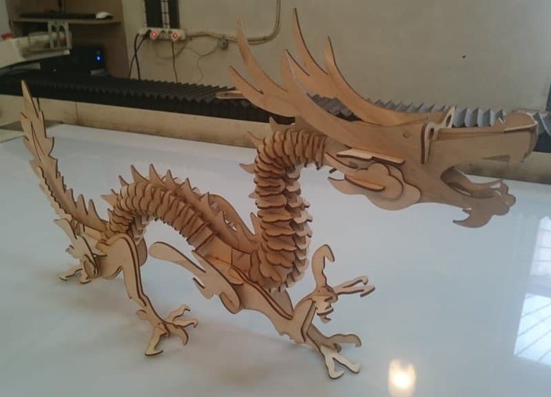 3D Chinese Dragon Laser Cut Puzzle Vector File