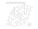 3D Christmas Tree with Star Cutouts DXF Vector File