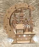 3D Christmas Village Lamp Laser Cut Vector Template