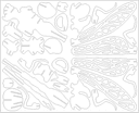 3D Dragonfly Puzzle Vector File for Laser Cutting (DXF)