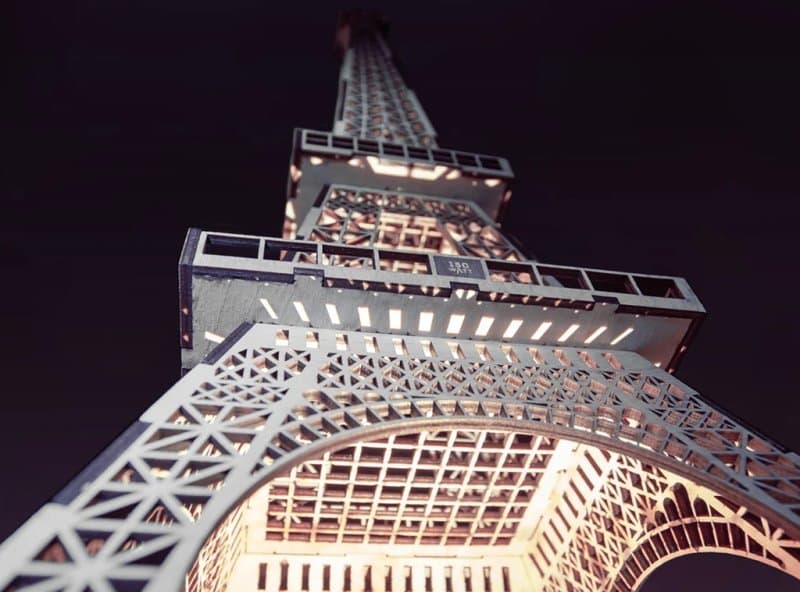 3D Eiffel Tower Laser Cut Model - DXF Vector File