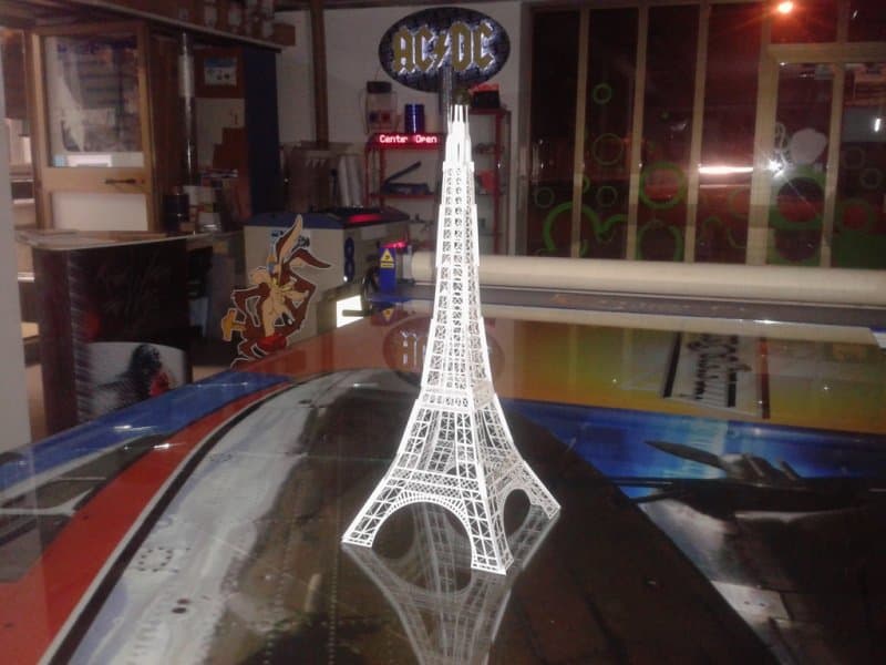 3D Eiffel Tower Laser Cut Model SVG File