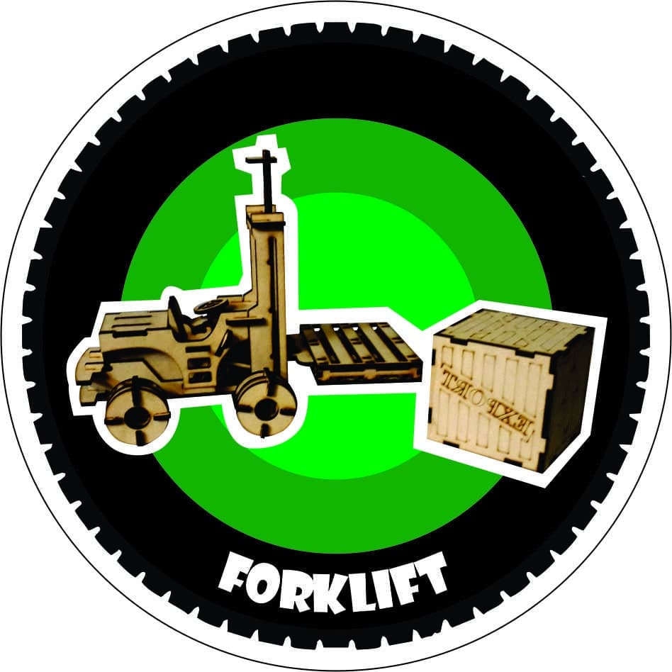3D Forklift Model with Crate Laser Cut Vector DXF File