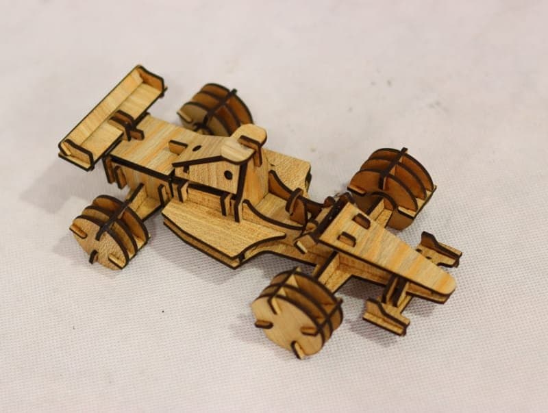 3D Formula 1 Race Car Wooden Puzzle Laser Cut Vector File