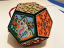 3D Geometric Christmas Bauble Box Laser Cut Template CDR