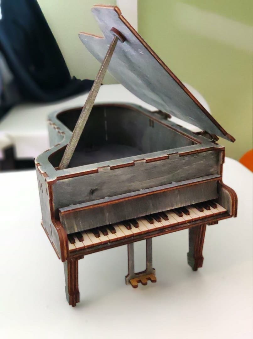 3D Grand Piano Puzzle Laser Cut Vector Design (CDR)