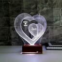 3D Illusion Heart Lamp Laser Cut Vector File