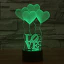 3D Illusion Love Balloons Acrylic Night Light Laser Cut Vector DXF