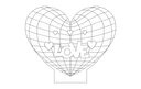 3D Illusion Love Heart LED Lamp Vector Template DXF