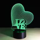 3D Illusion LOVE Heart Night Light Laser Cut Vector File