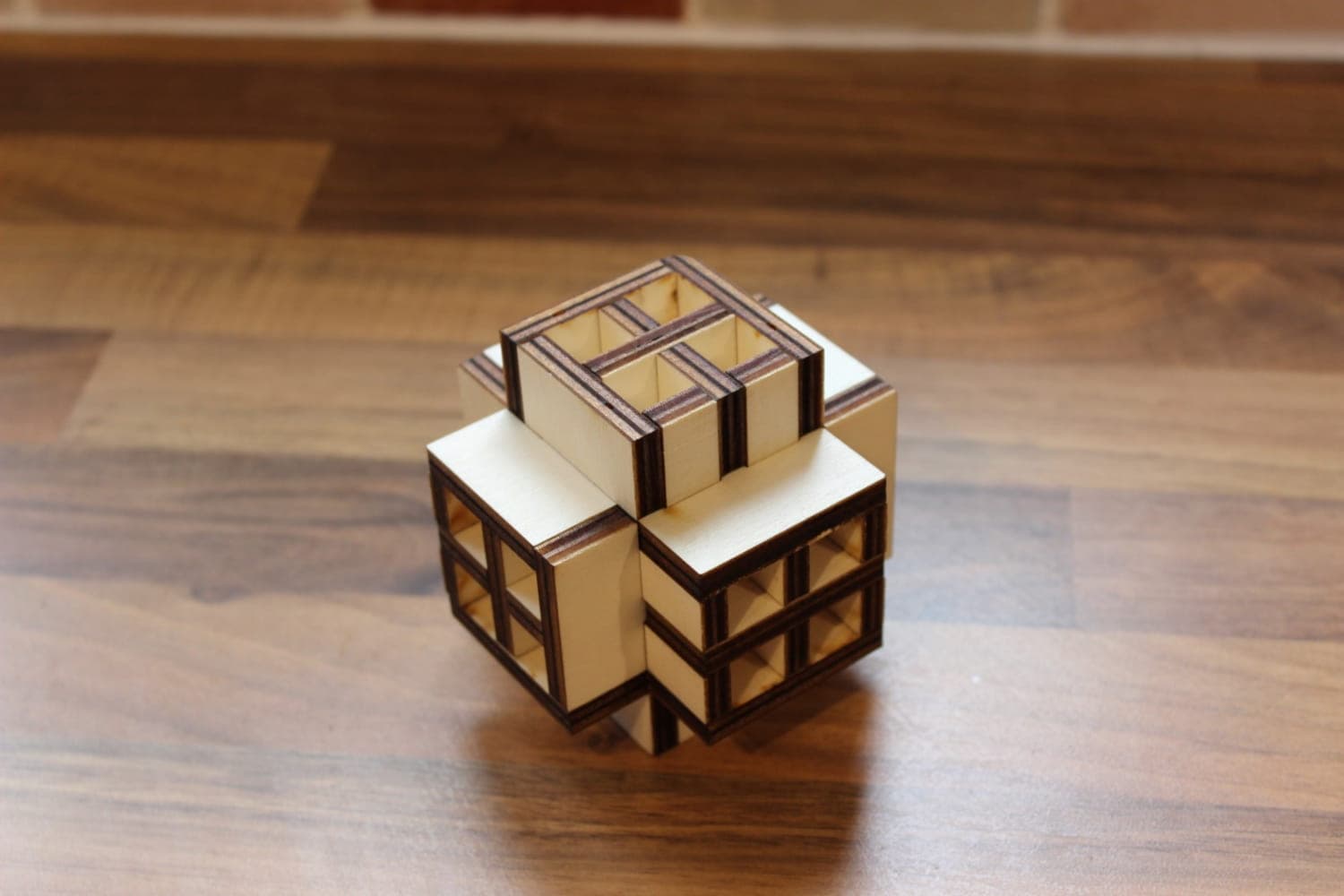3D Interlocking Cube Puzzle Laser Cut SVG Vector Plan