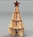 3D Laser Cut Christmas Tree with Star SVG Vector File
