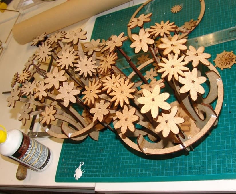 3D Laser Cut Flower Bouquet Centerpiece Vector DXF Plan
