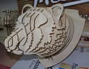 3D Layered Bear Head Wall Art Laser Cut Vector File