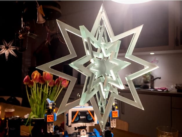 3D Layered Christmas Star Hanging Ornament Vector DXF