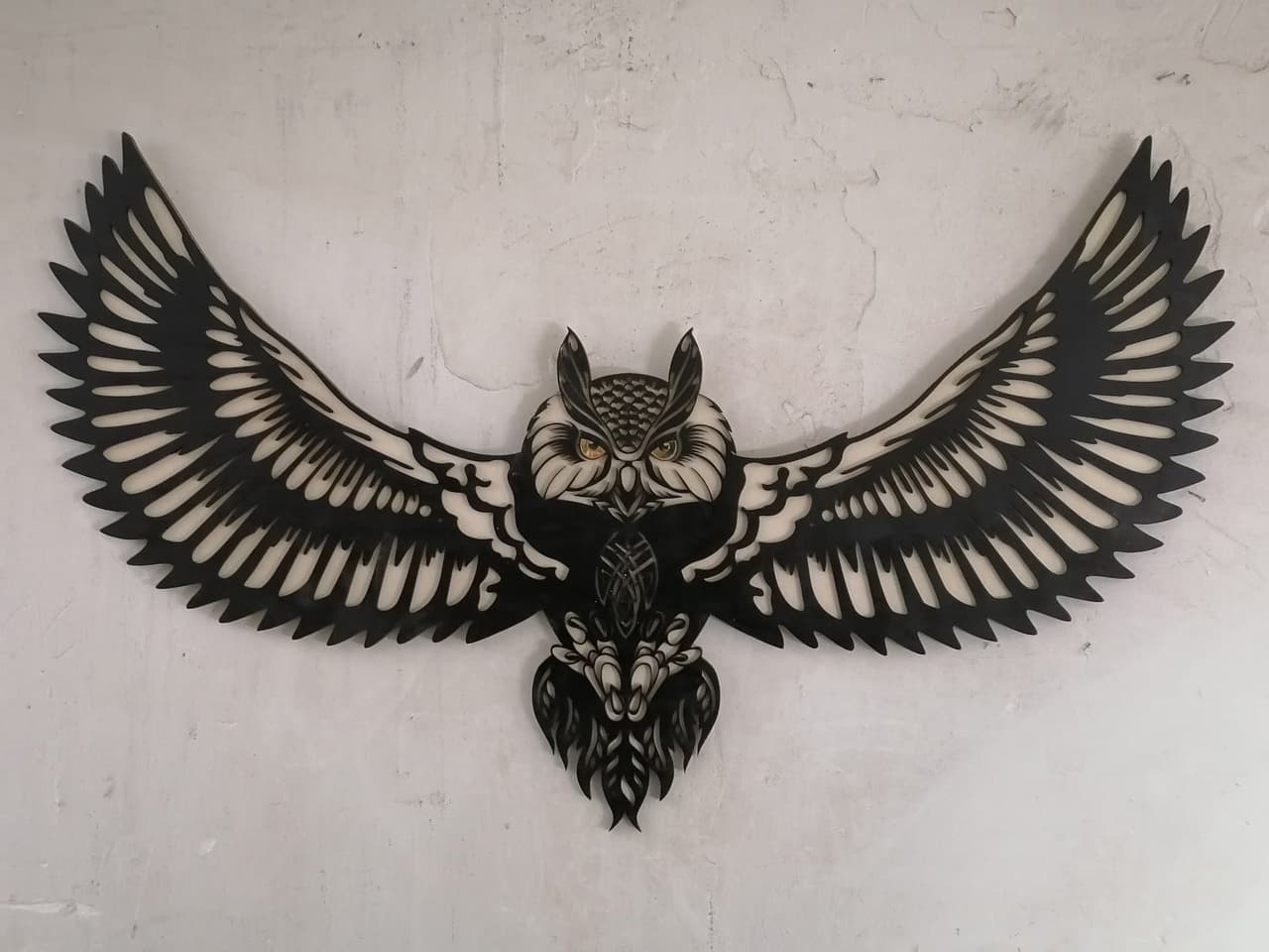 3D Layered Flying Owl Wall Art Laser Cut Vector Design (CDR)