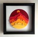 3D Layered Mountain Sunset Wall Art Laser Cut Vector File