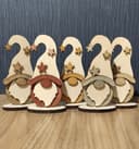 3D Layered Wooden Christmas Gnomes Laser Cut File DXF