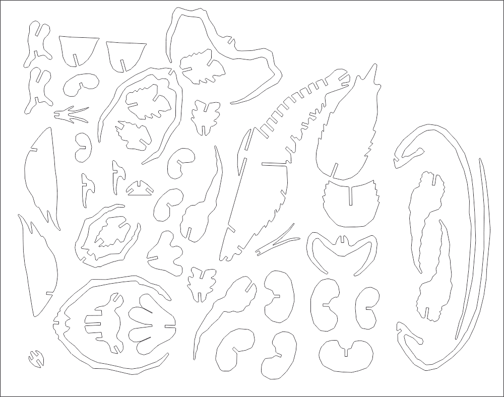 3D Lobster Puzzle Laser Cut Vector File (DXF)