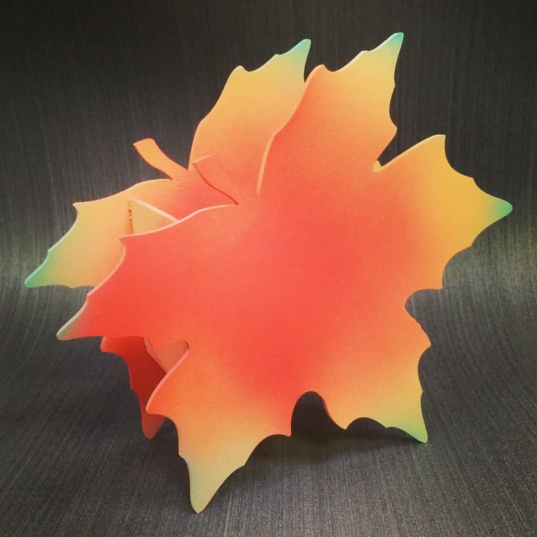 3D Maple Leaf Box Laser Cut Vector File