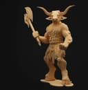3D Minotaur Warrior Laser Cut Wood Puzzle Vector Plan