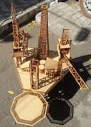 3D Oil Platform Laser Cut Model Free Vector File