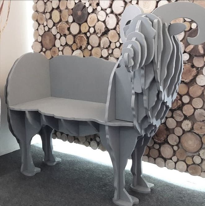 3D Ram Bench Laser Cut Project Vector File