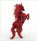 3D Rearing Horse Sculpture DXF Vector File for Laser Cutting