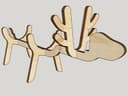 3D Reindeer Wine Bottle Holder Laser Cut Vector File