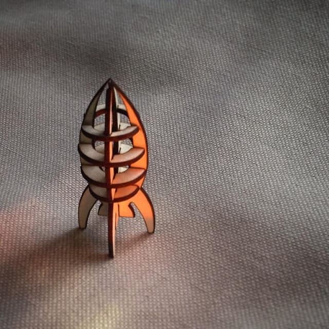 3D Rocket Ship Puzzle Vector File for Laser Cutting