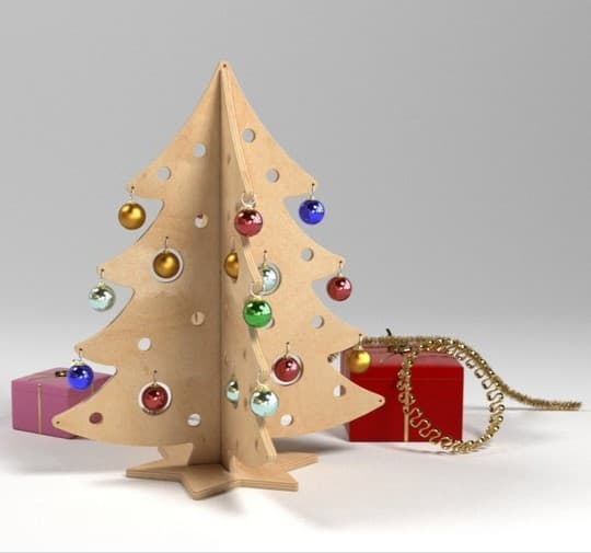 3D Slotted Wooden Christmas Tree Laser Cut Vector File