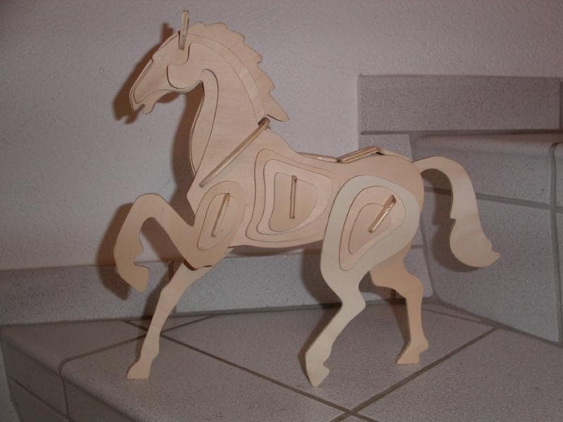3D Standing Horse Puzzle Laser Cut Vector File