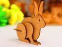 3D Standing Wooden Bunny Laser Cut Vector Pattern