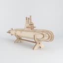 3D Submarine Model Laser Cut Vector File