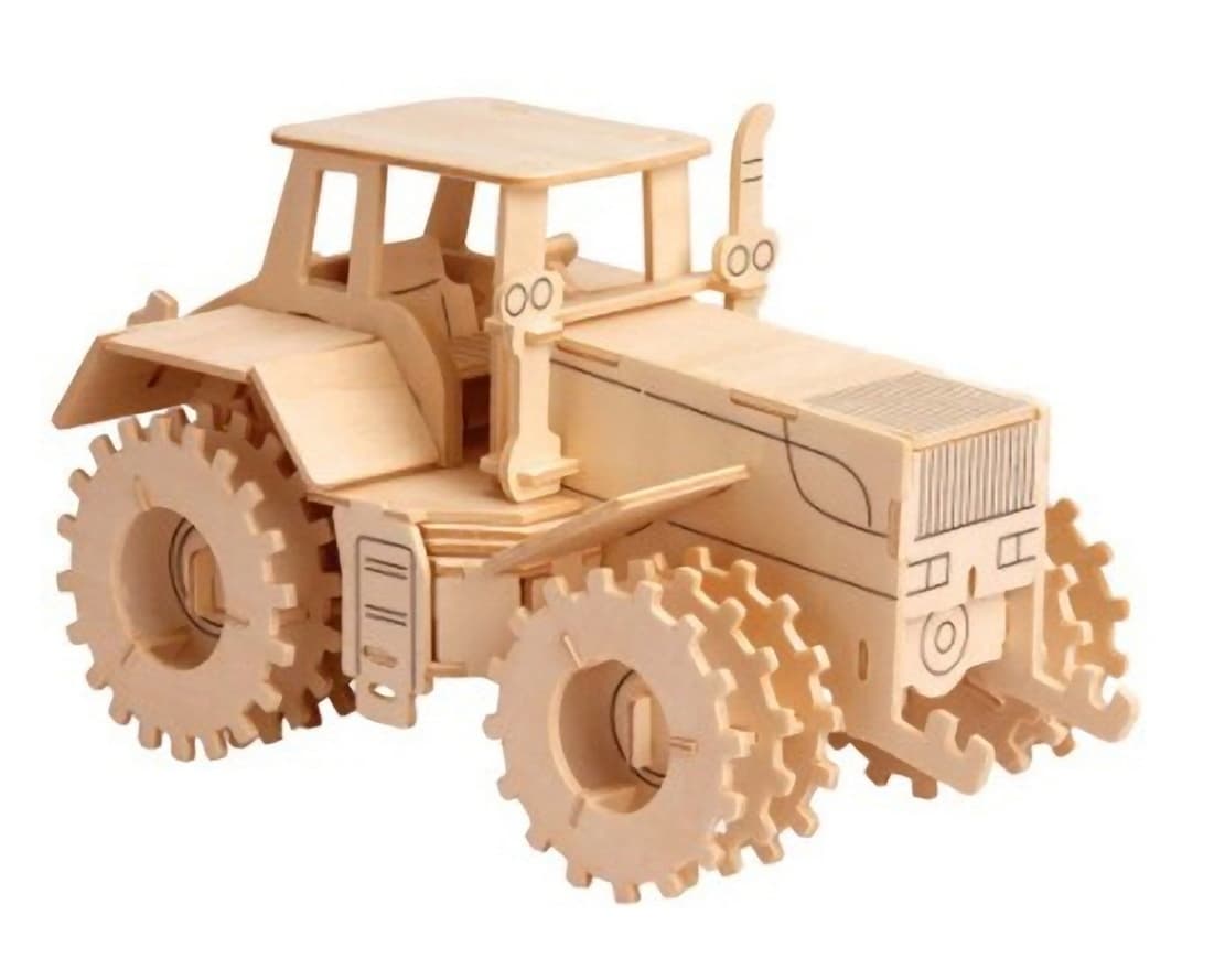 3D Tractor Puzzle Laser Cut Vector Plan