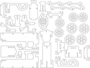 3D Train Puzzle Laser Cut Vector Plan (DXF)