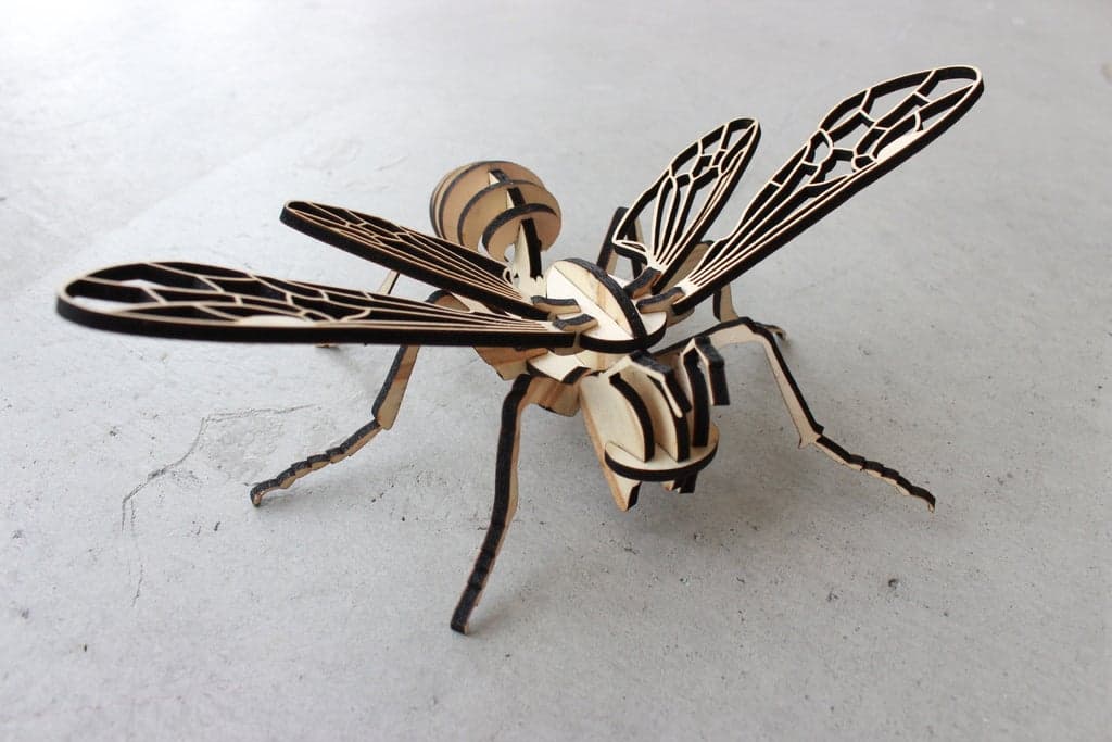 3D Wasp Insect Laser Cut Puzzle Vector File