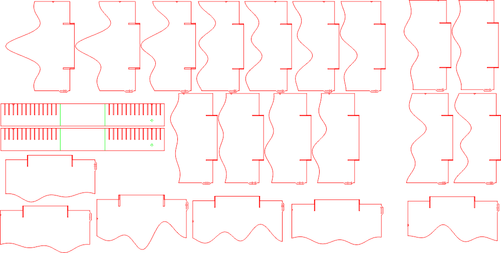 3D Wavy Landscape Layered Puzzle Vector DXF File