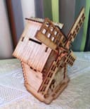 3D Windmill Toy Money Box Laser Cut Vector - CDR File